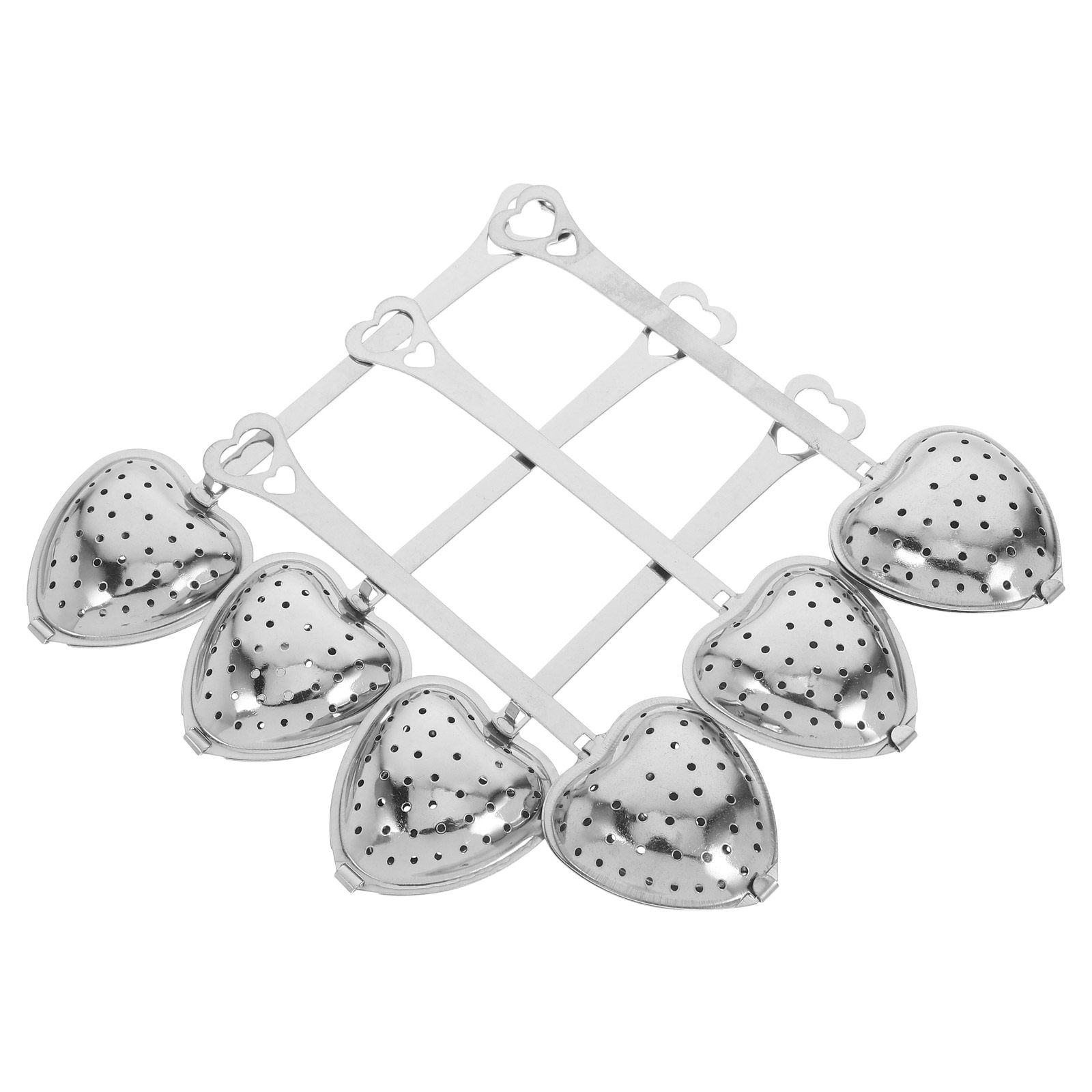Coffee Leaves Tea - 6Pcs Stainless Steel Heart Tea Infuser