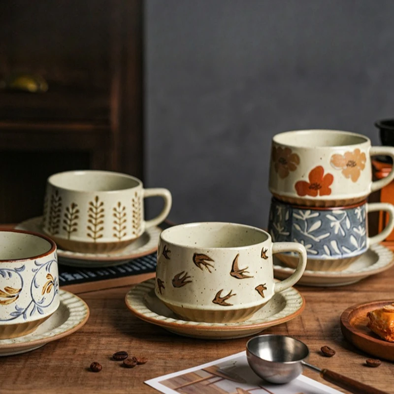 Espresso Cup Saucer - High-class Sense of Retro Coffee Cups