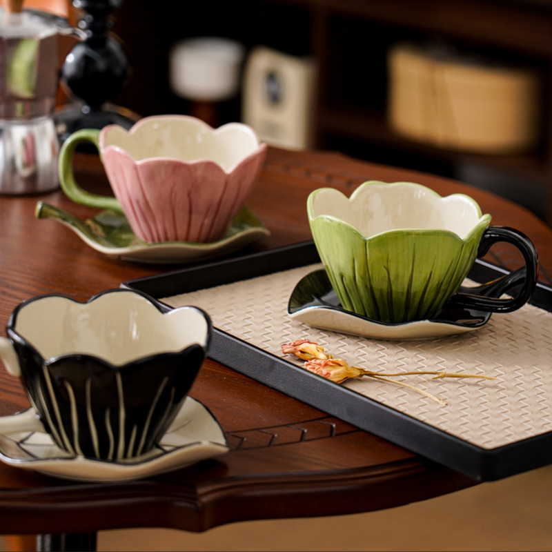 Coffee Leaves Tea - Irregular Hand-painted Coffee Cup Dish Set