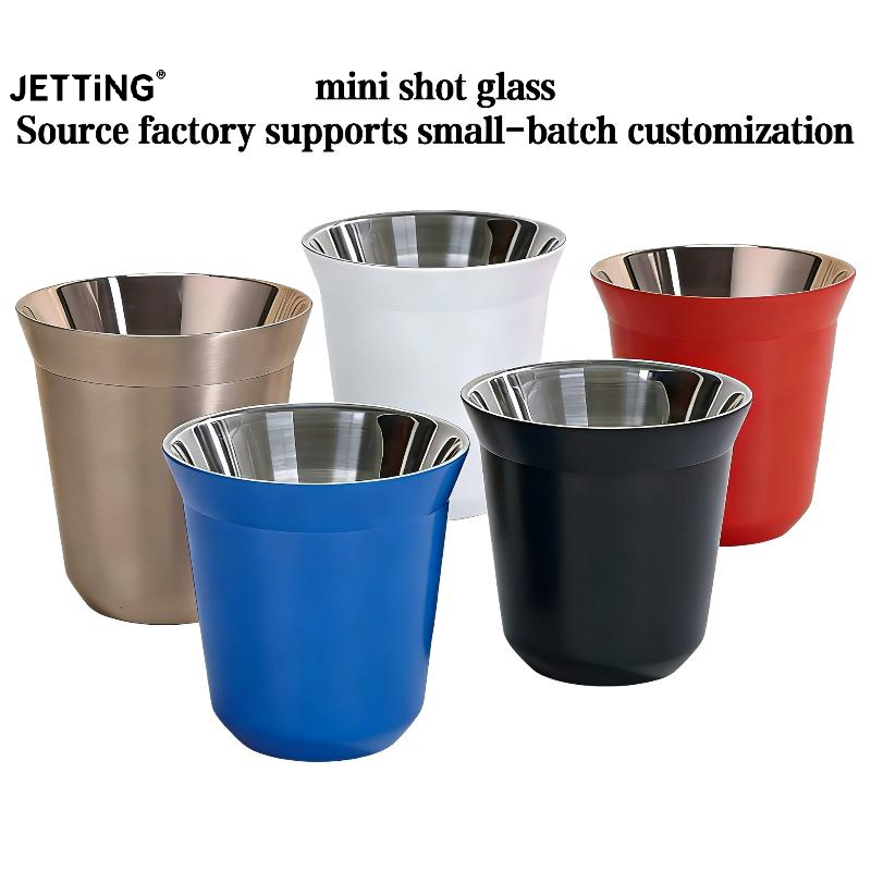 Espresso Cup Saucer - 80/160ml Stainless Steel Espresso Coffee Cup