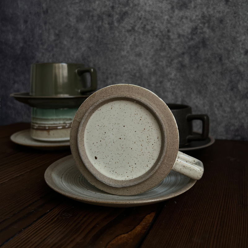 Retro Stoneware Coffee Cup & S - Espresso Cup Saucer recension och pris