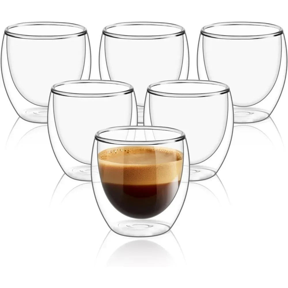 6 pcs Clear Double Wall Glass  - Double Wall Mug recension och pris