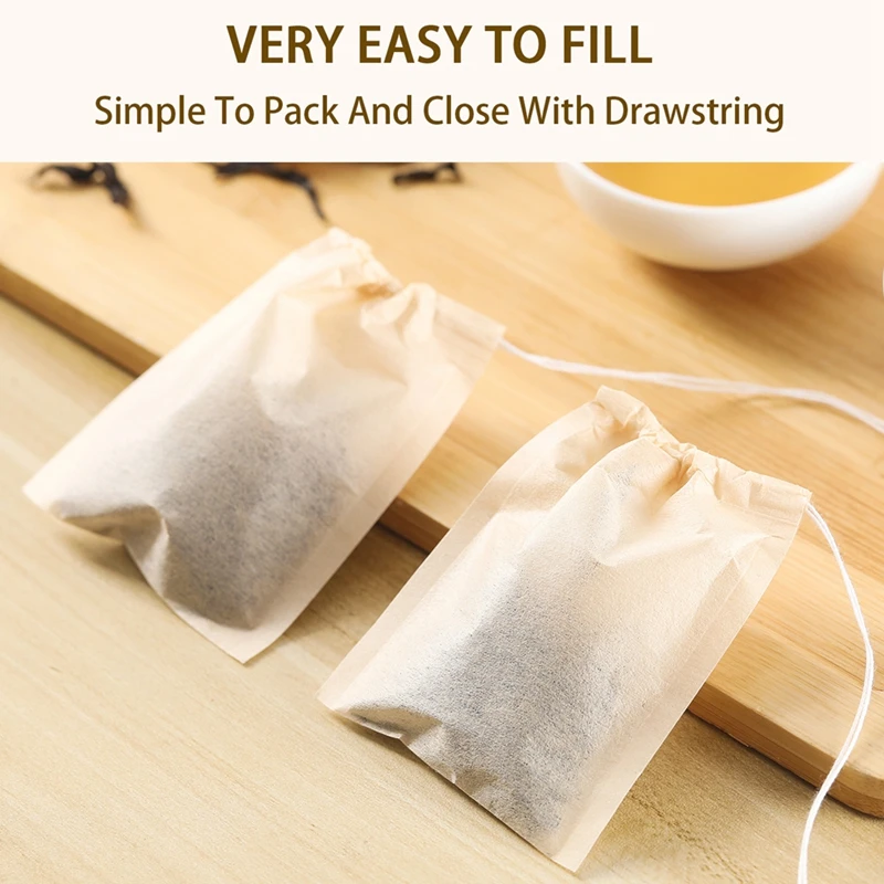 100Pcs Teabags with Drawstring - Coffee Leaves Tea recension och pris