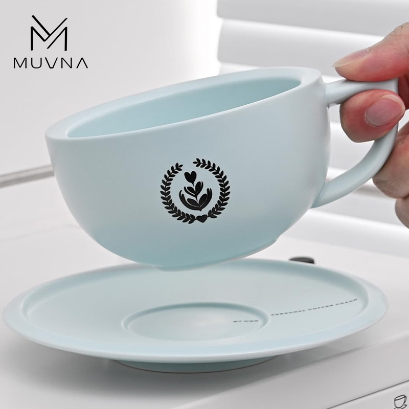 MUVNA Ceramic Coffee Cup Latte - Espresso Cup Saucer recension och pris