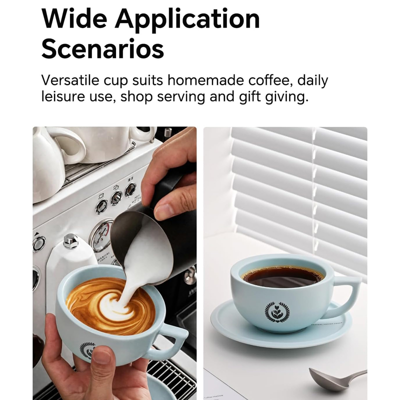 MUVNA Ceramic Coffee Cup Latte - Espresso Cup Saucer recension och pris