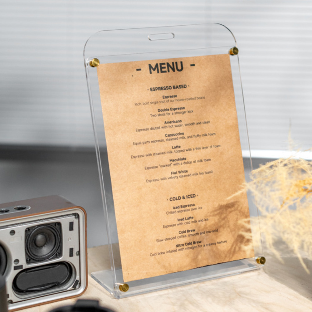 1PCS A4 Display Stand Transpar - Coffee Tea Menu recension och pris