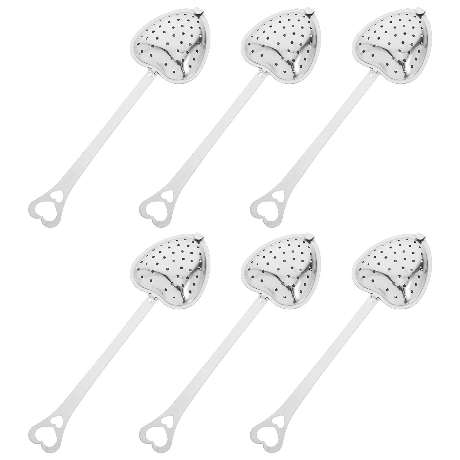 6Pcs Stainless Steel Heart Tea - Coffee Leaves Tea recension och pris
