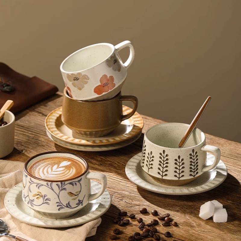 Retro Ceramic Cup Coarse Potte - Espresso Cup Saucer recension och pris