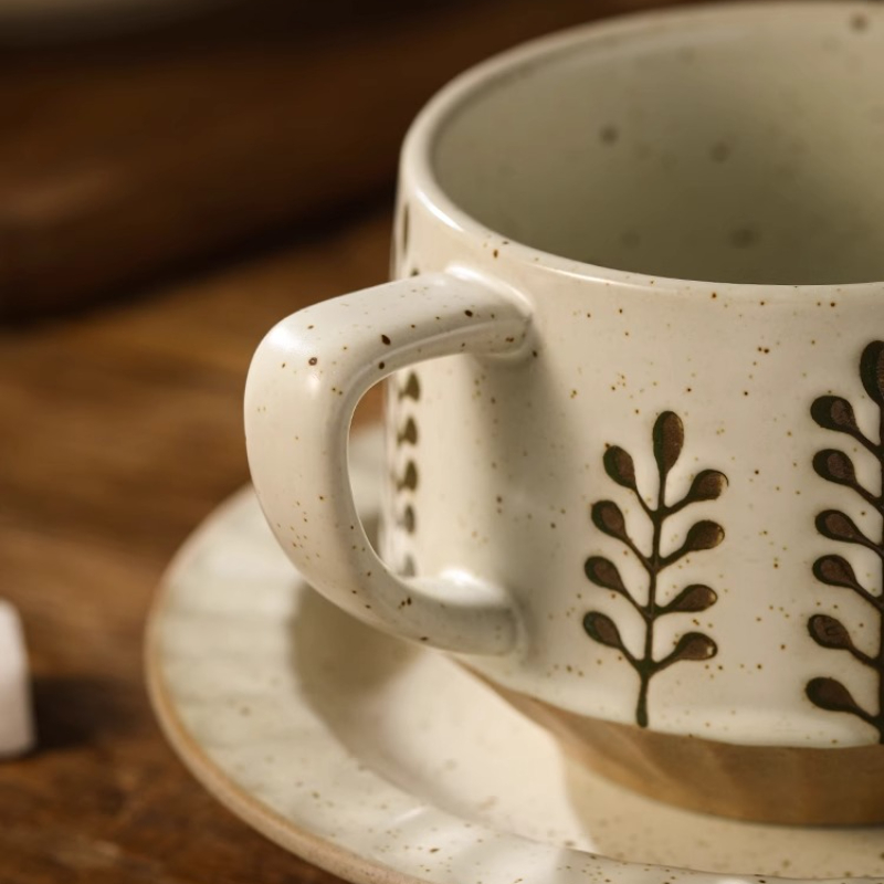 Retro Ceramic Cup Coarse Potte - Espresso Cup Saucer recension och pris