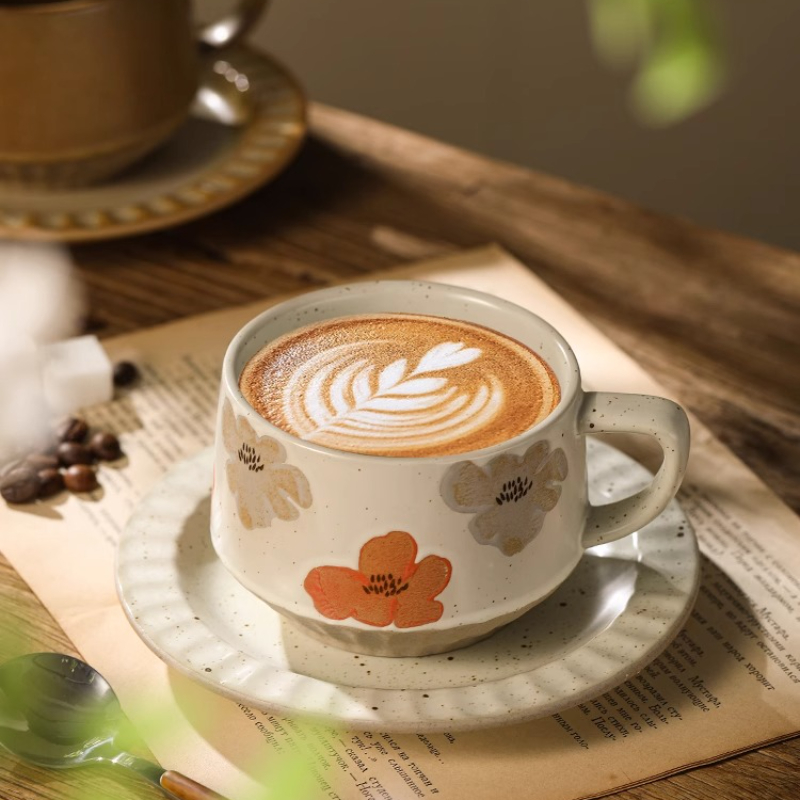 Retro Ceramic Cup Coarse Potte - Espresso Cup Saucer recension och pris
