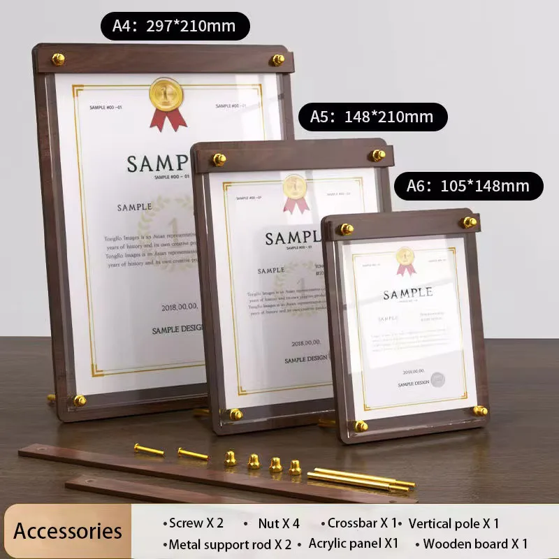 Custom A4 A5 Wood‑Grain Acryli - Coffee Tea Menu recension och pris