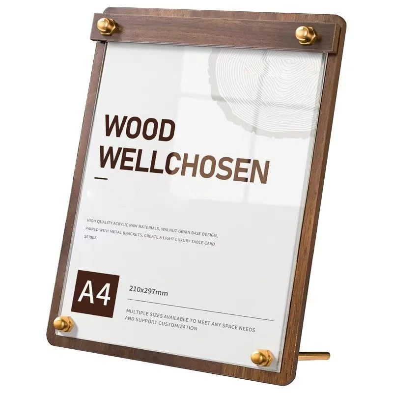 Custom A4 A5 Wood‑Grain Acryli - Coffee Tea Menu recension och pris