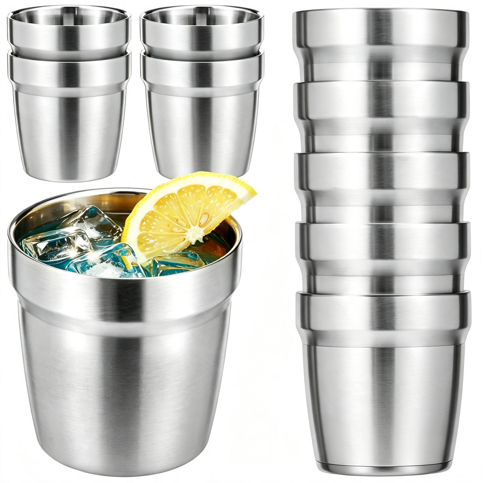 5/10Pcs Stainless Steel Stacka - Double Wall Mug recension och pris