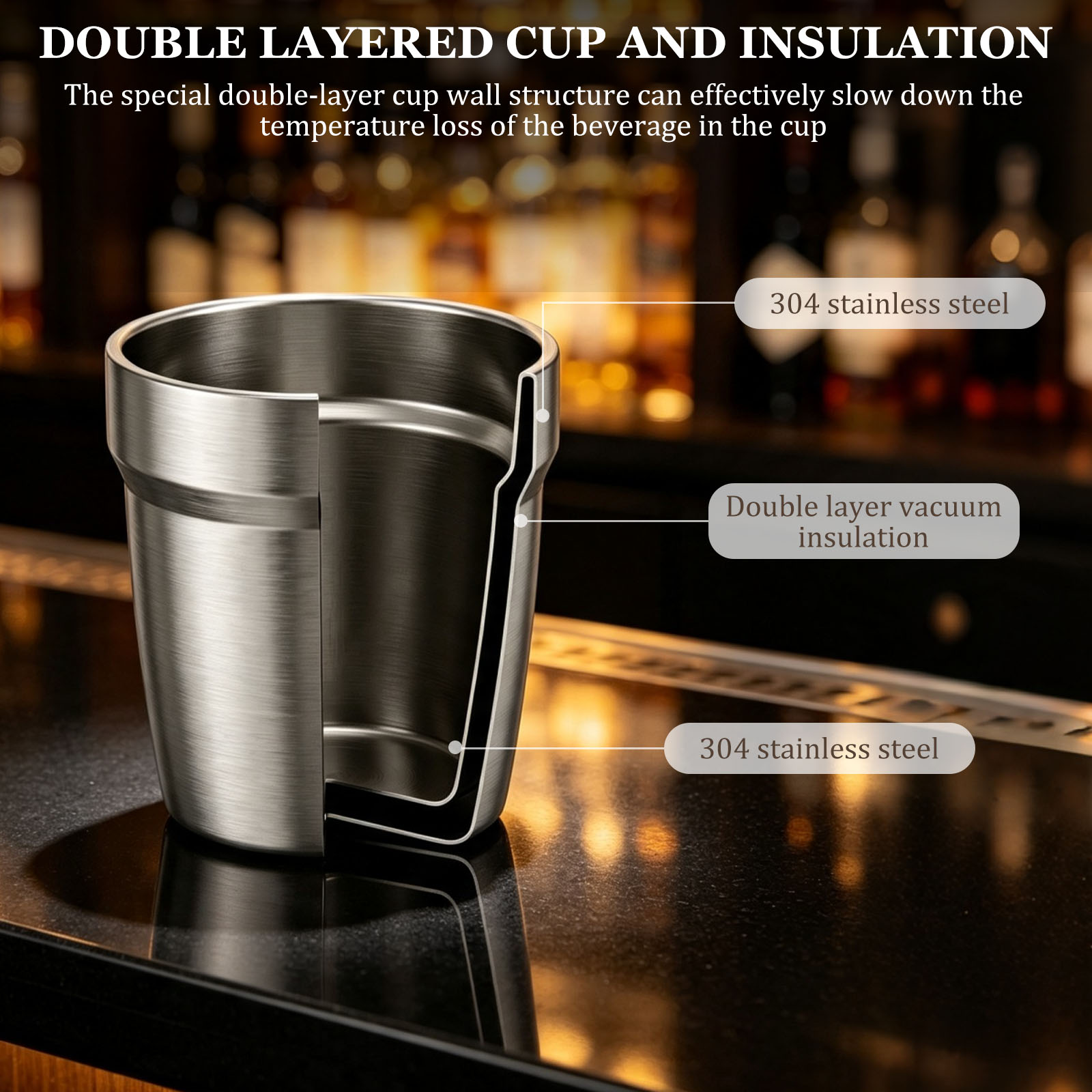 5/10Pcs Stainless Steel Stacka - Double Wall Mug recension och pris