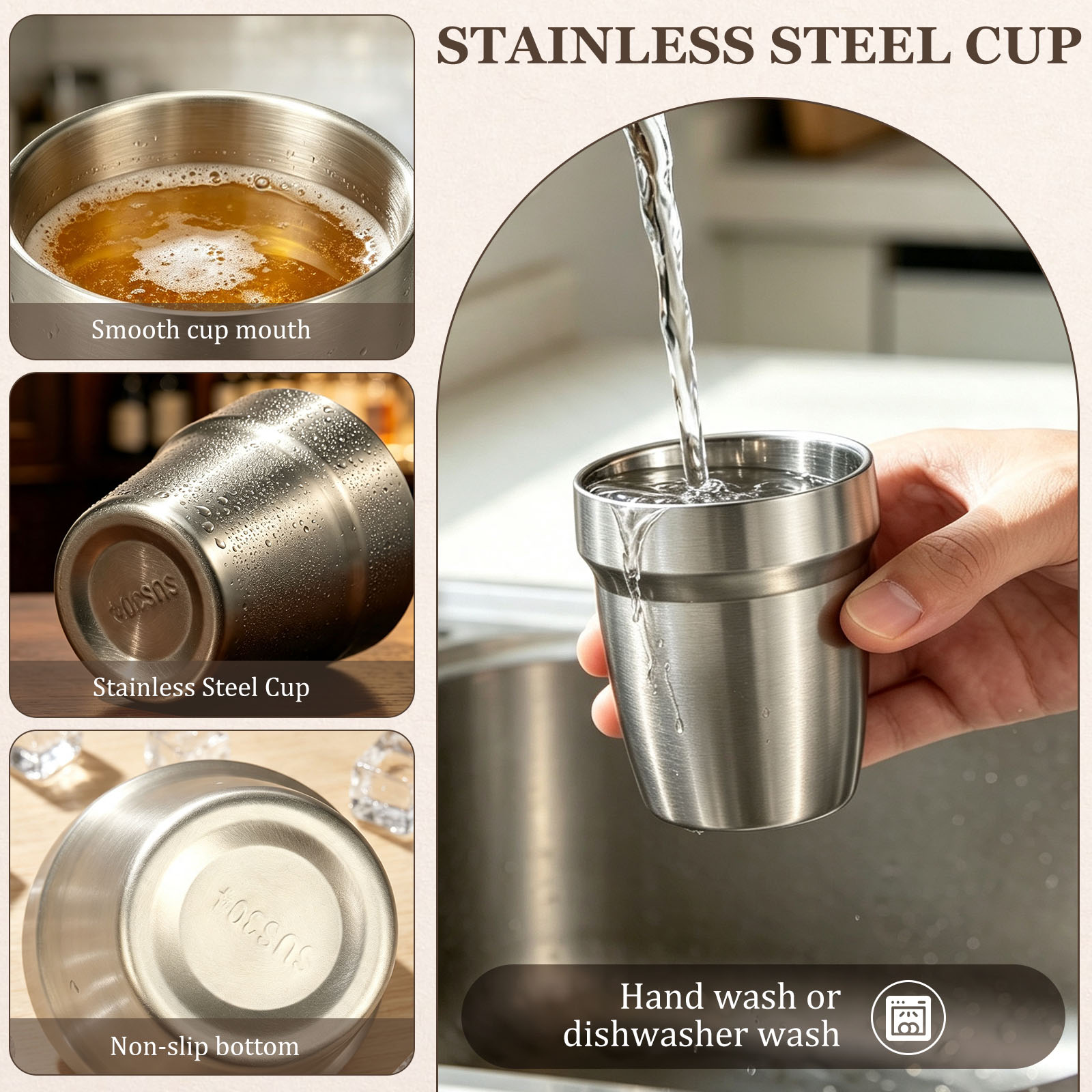 5/10Pcs Stainless Steel Stacka - Double Wall Mug recension och pris