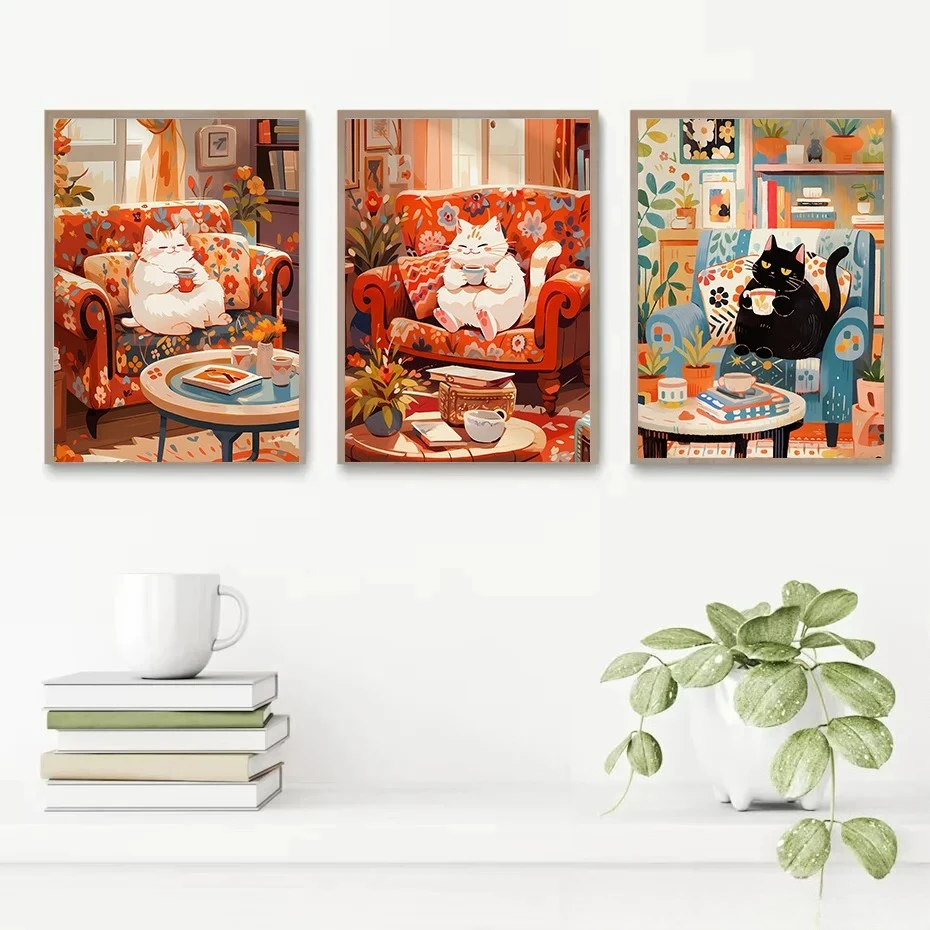 1pc frameless Canvas Painting  - Coffee Tea Drink recension och pris
