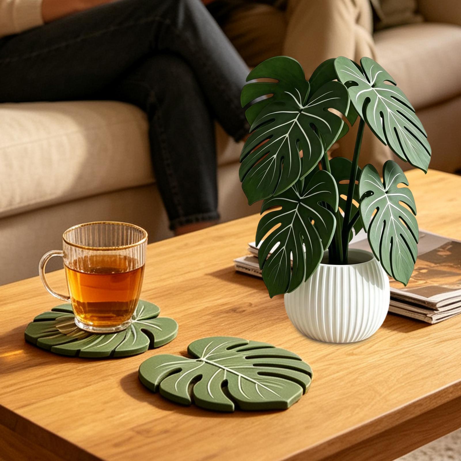 Artificial Leaf Coaster Fake G - Coffee Leaves Tea recension och pris