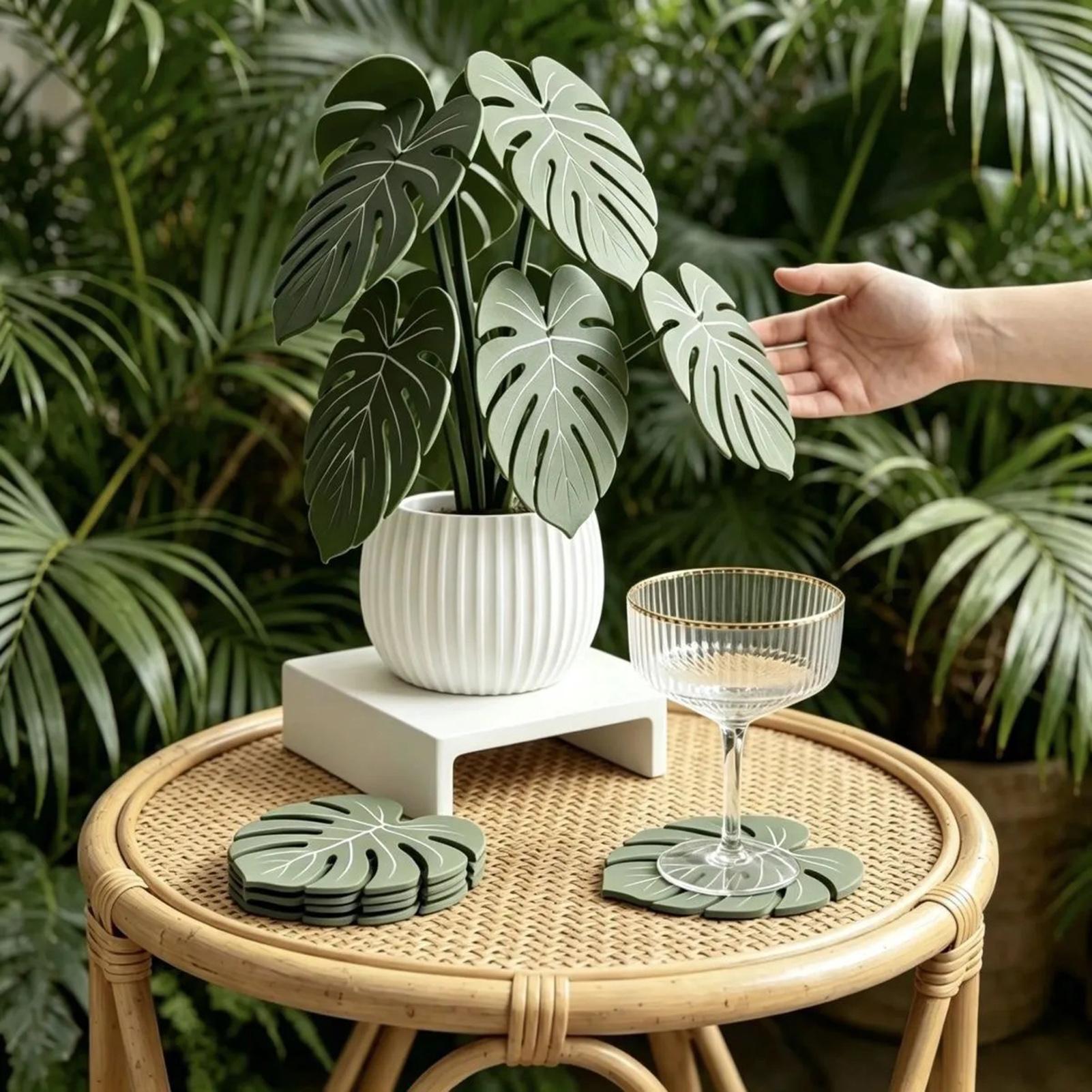 Artificial Leaf Coaster Fake G - Coffee Leaves Tea recension och pris