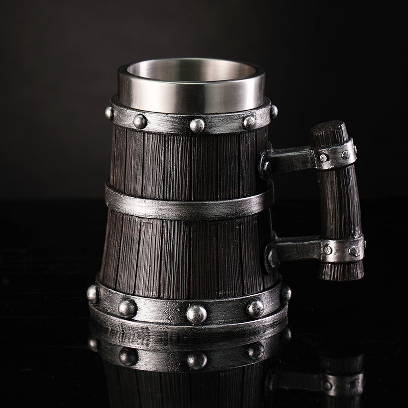 Wood Grain Beer Glass Resin St - Coffee Tea Drink recension och pris