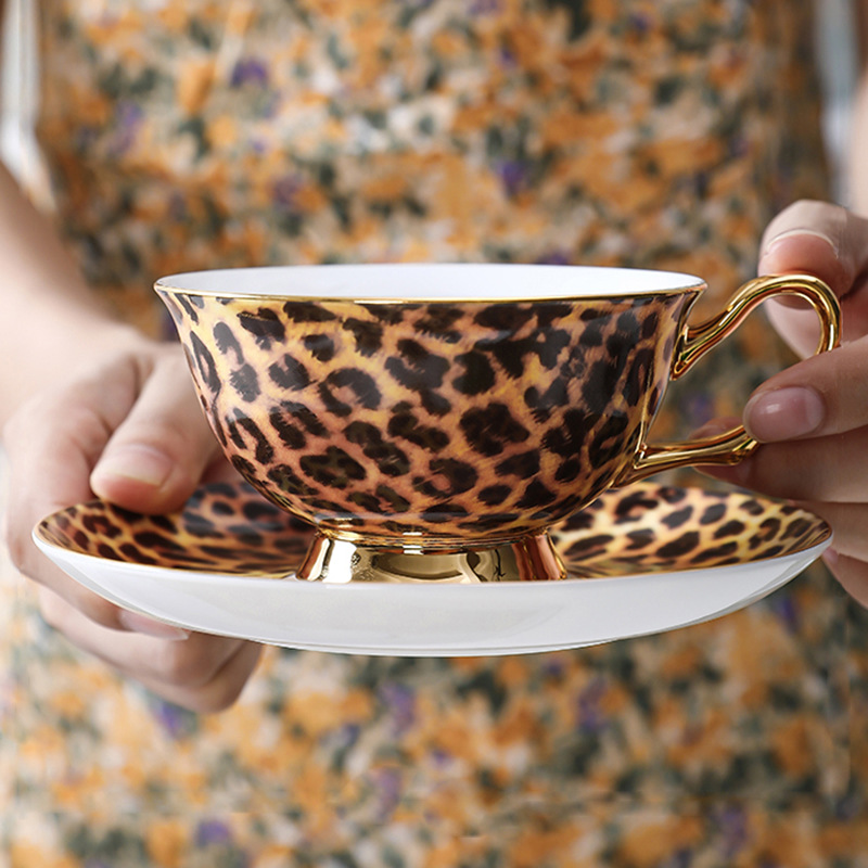 230ML High-end Leopard Bone Po - Espresso Cup Saucer recension och pris