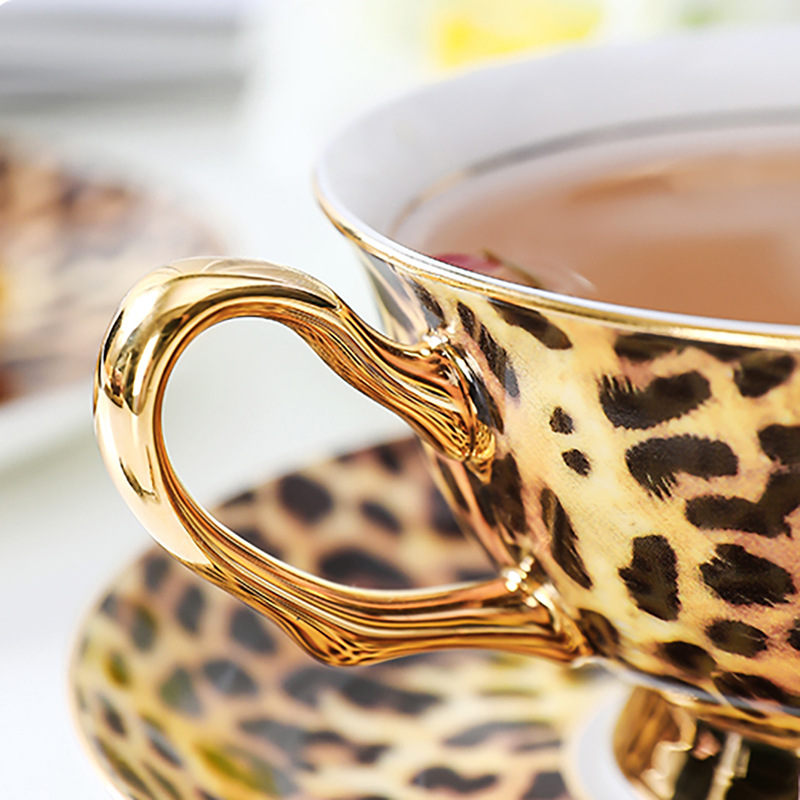 230ML High-end Leopard Bone Po - Espresso Cup Saucer recension och pris